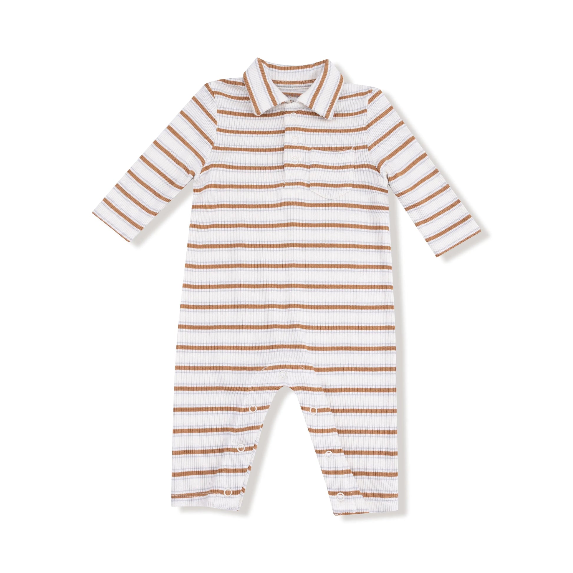 Angel Dear Polo Romper Ribbed Modal Cozy Baby Outfit Angel Dear Everetts Place: Online Boutique