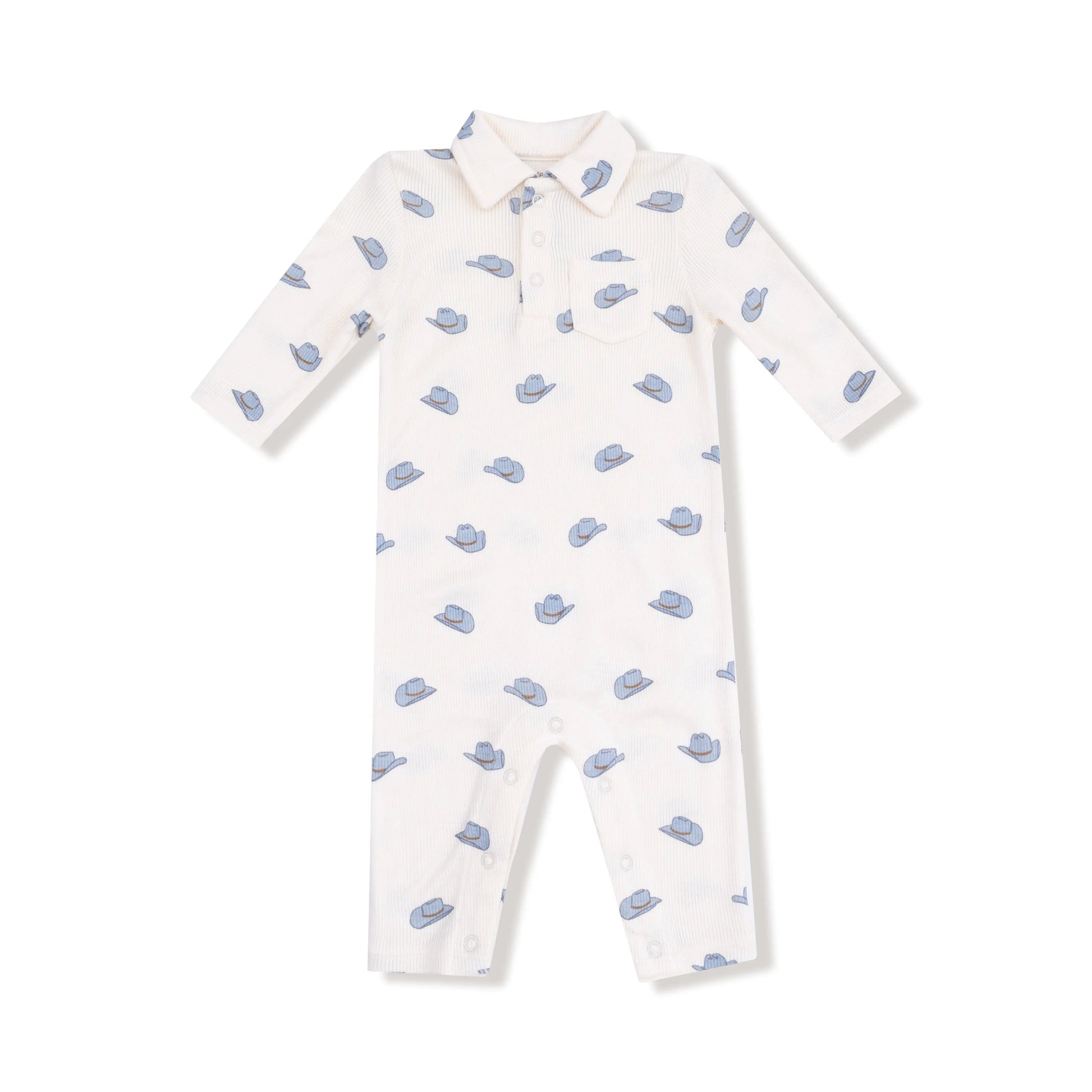 Angel Dear Polo Romper Ribbed Modal Cozy Baby Outfit Angel Dear Everetts Place: Online Boutique