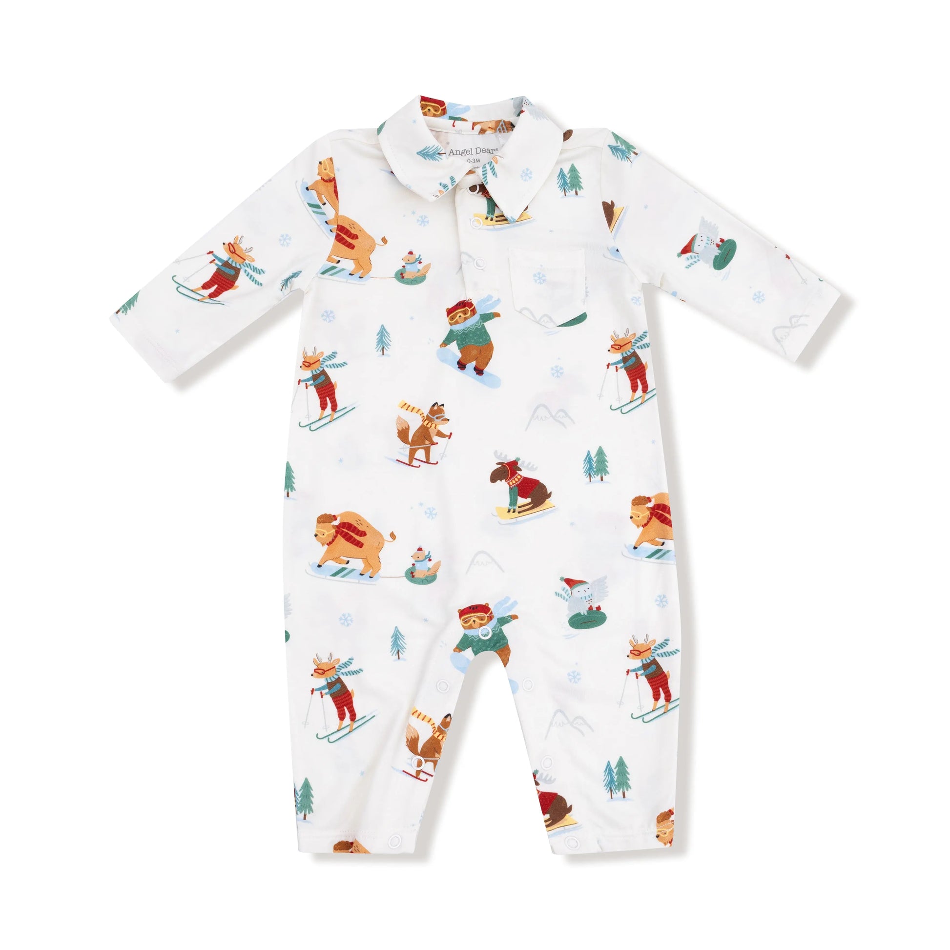 Angel Dear Polo Romper Soft Viscose Bamboo Cozy Baby Outfit Angel Dear Everetts Place: Online Boutique