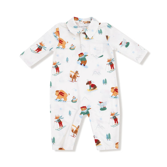 Angel Dear Polo Romper Soft Viscose Bamboo Cozy Baby Outfit Angel Dear Everetts Place: Online Boutique
