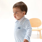 Angel Dear Angel Dear Polo Romper With Golf Cart Applique Silky Bamboo - Apparel & Accessories > Clothing > Baby & Toddler Clothing > Baby One-Pieces 307S