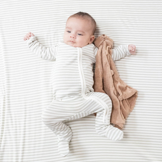 Angel Dear Ribbed Modal 2 Way Zipper Footie For Baby Angel Dear Everetts Place: Online Boutique