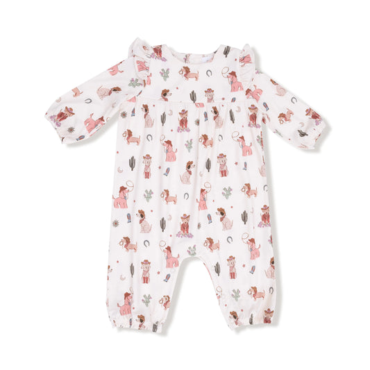 Angel Dear Ruffle Sleeve Romper Soft Bamboo Viscose Angel Dear Everetts Place: Online Boutique