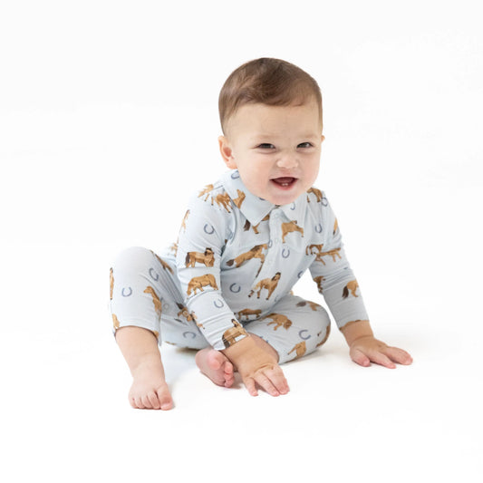 Angel Dear Silky Bamboo Long Sleeve Cowboy Romper For Baby Angel Dear Everetts Place: Online Boutique