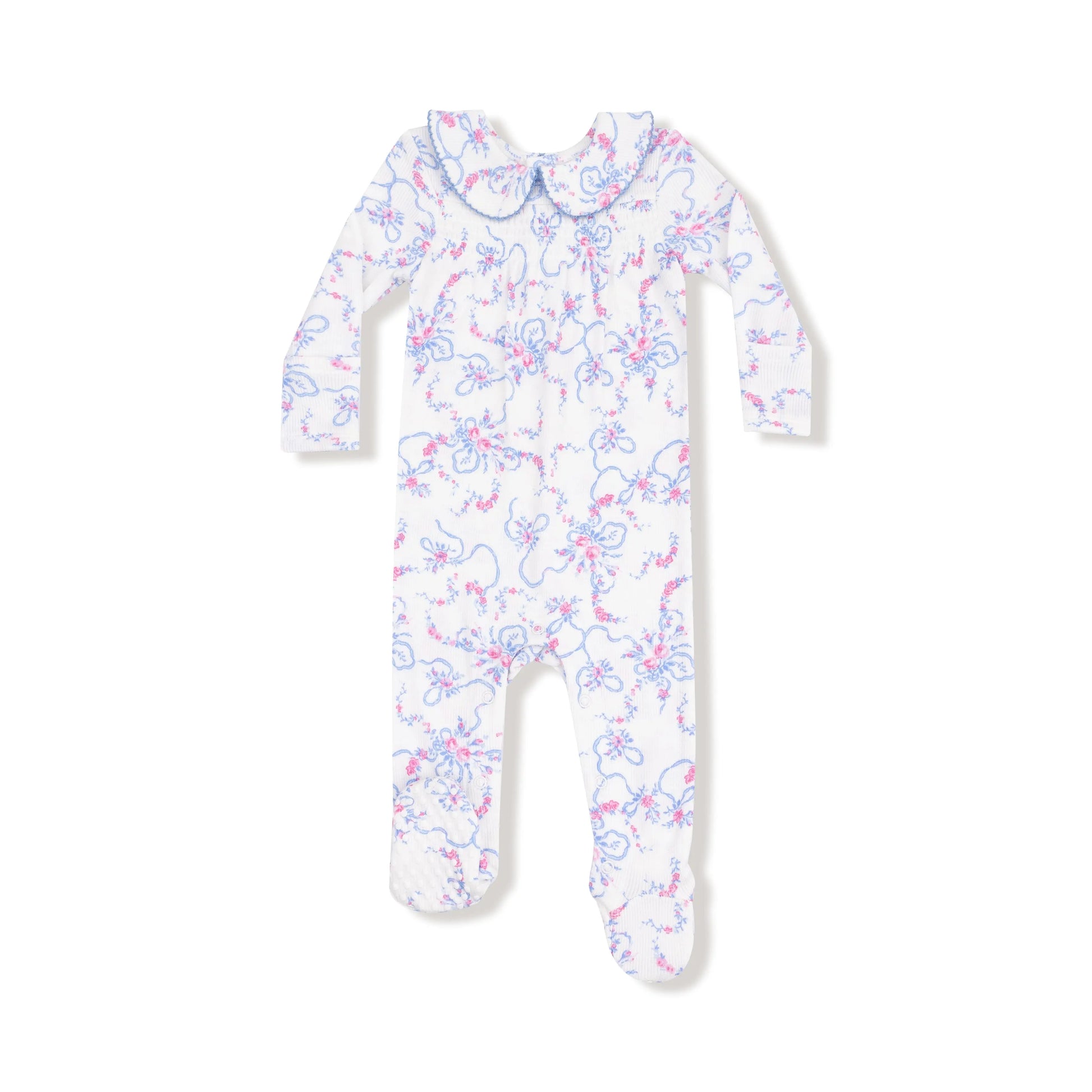 Angel Dear Smocked Peter Pan Footie With Snap Closure Angel Dear Everetts Place: Online Boutique