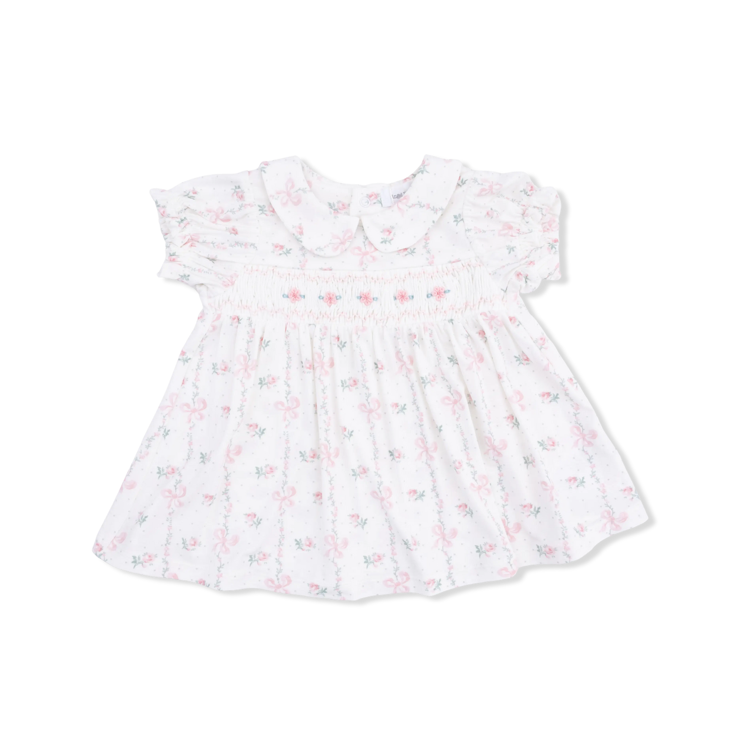 Dainty Buds and Bows - Smocked Dress Set and Headband Angel Dear 