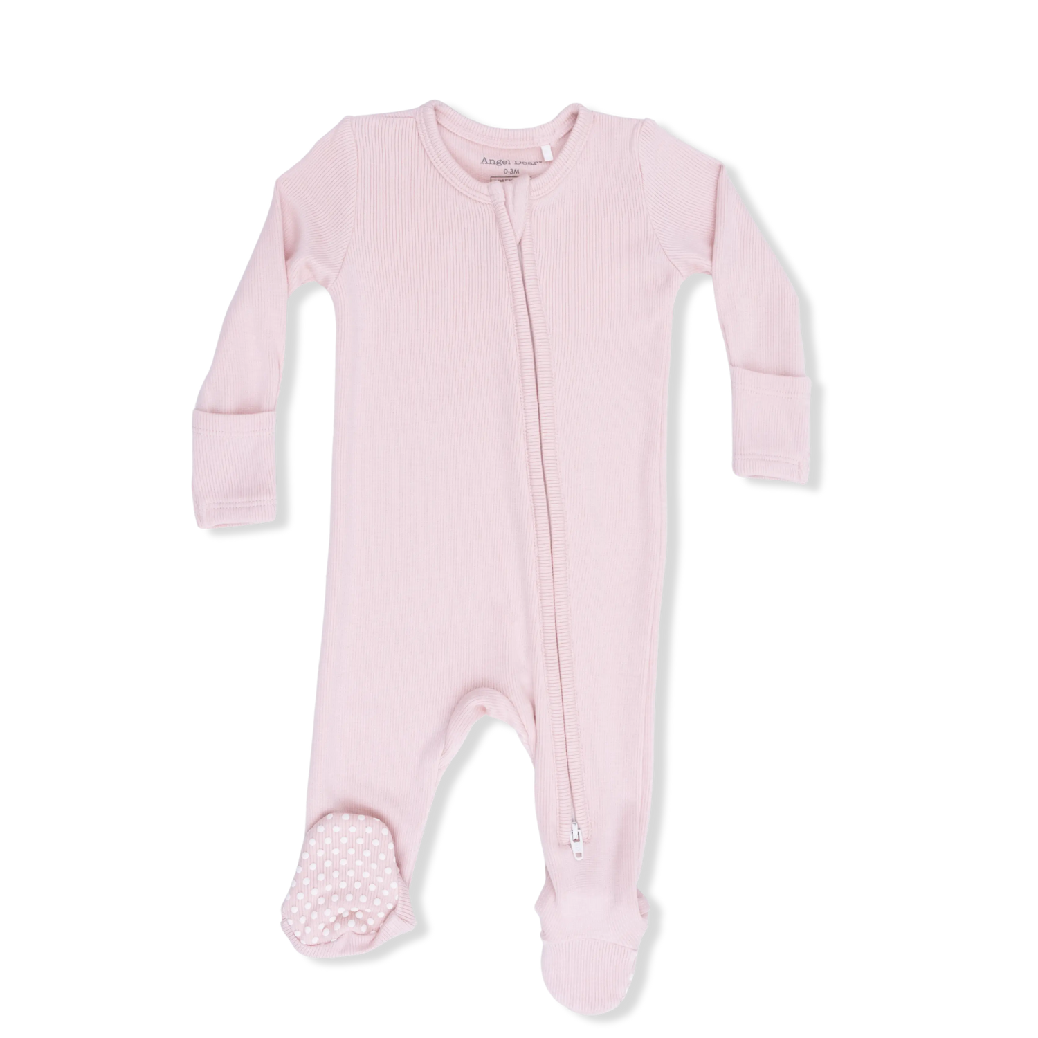 Angel Dear Solid Veiled Pink 2 Way Zipper Footie Baby Sleepwear Angel Dear 