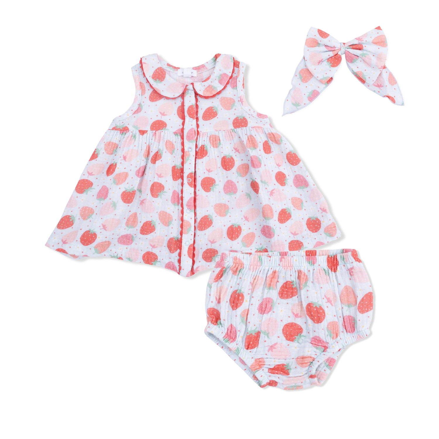 Strawberry Bliss - Jill Dress with Bloomer & Large Bow Angel Dear 