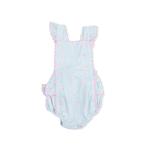 Angel Dear Tiny Cherry Stripe Ric Rac Ruffle Bamboo Sunsuit Angel Dear 
