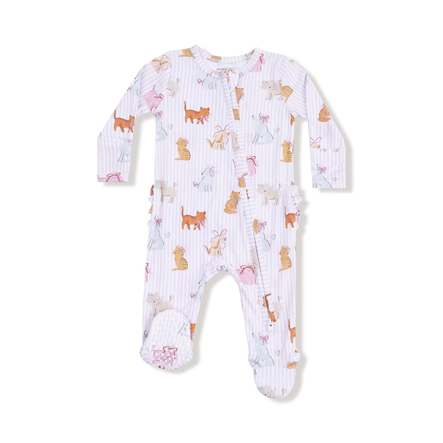 Angel Dear Angel Dear Two Way Zipper Ruffle Back Footie for Babies - Apparel & Accessories > Clothing > Baby & Toddler Clothing > Baby & Toddler Sleepwear 653
