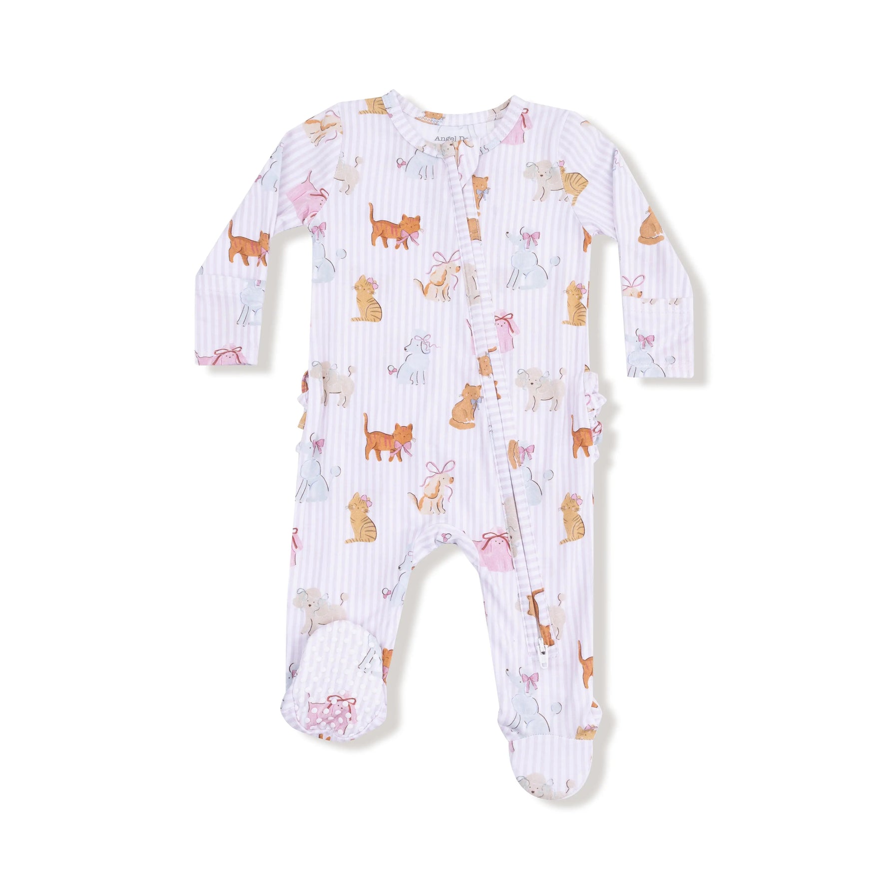 Angel Dear Angel Dear Two Way Zipper Ruffle Back Footie for Babies - Apparel & Accessories > Clothing > Baby & Toddler Clothing > Baby & Toddler Sleepwear 653