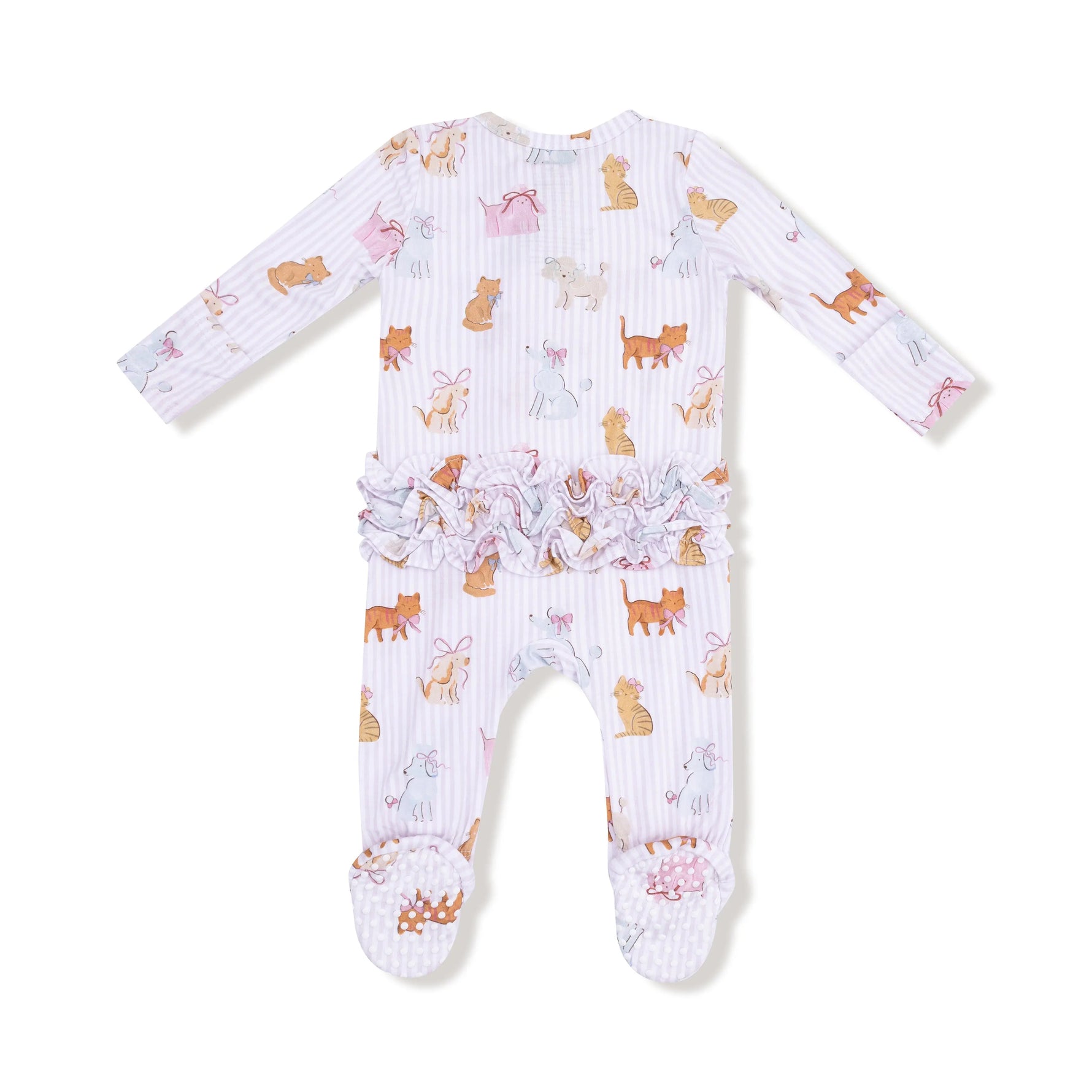 Angel Dear Angel Dear Two Way Zipper Ruffle Back Footie for Babies - Apparel & Accessories > Clothing > Baby & Toddler Clothing > Baby & Toddler Sleepwear 653
