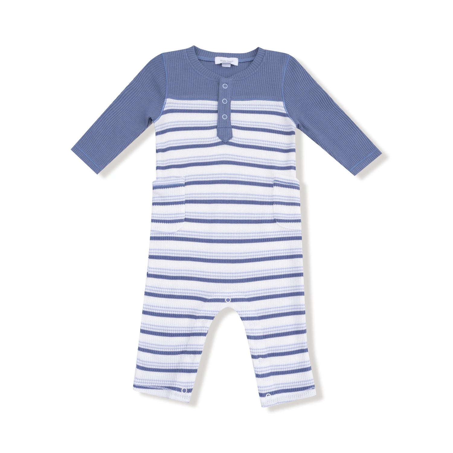 Angel Dear Angel Dear Waffle Romper With Contrast Sleeves For Winter - Apparel & Accessories > Clothing > Baby & Toddler Clothing > Baby One-Pieces 969