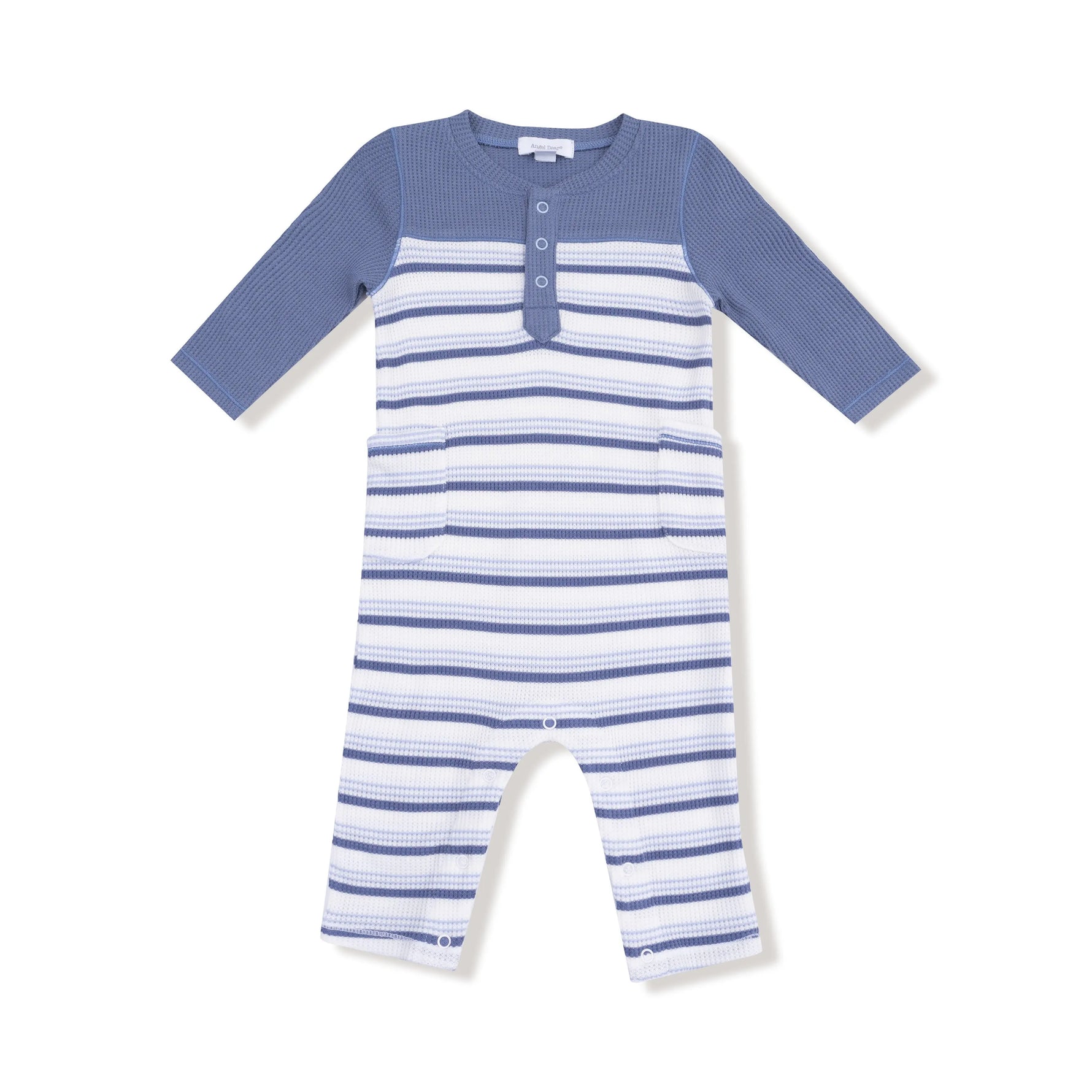 Angel Dear Angel Dear Waffle Romper With Contrast Sleeves For Winter - Apparel & Accessories > Clothing > Baby & Toddler Clothing > Baby One-Pieces 969