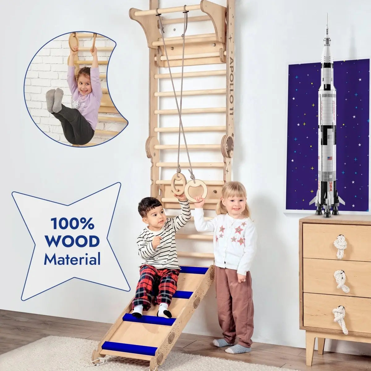 Apollo Swedish Wall Climbing Ladder for Little Astronauts Moon Swing Set Goodevas Everetts Place: Online Boutique