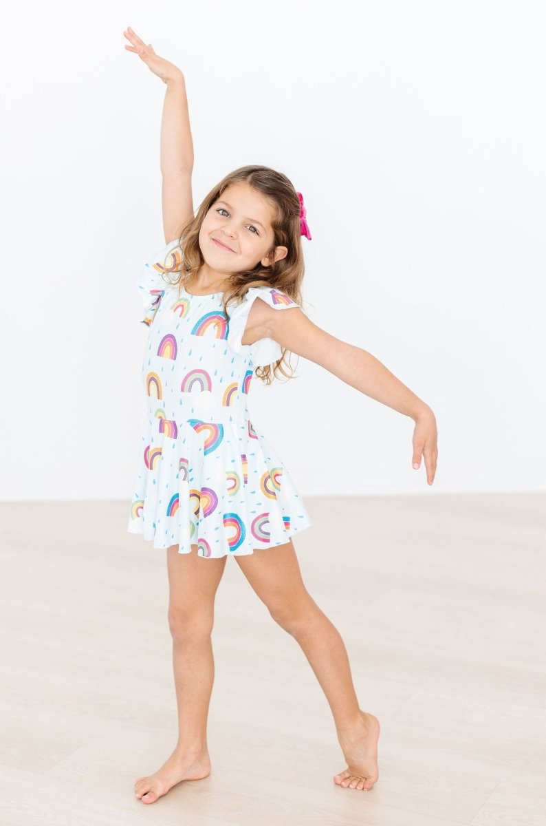 Mila & Rose ® April Showers Short Sleeve Twirl Leotard for Tiny Dancers - Everetts Place Boutique - 
