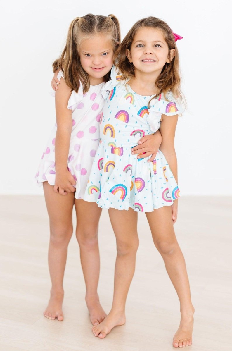 Mila & Rose ® April Showers Short Sleeve Twirl Leotard for Tiny Dancers - Everetts Place Boutique - 