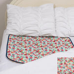 Mattress Pad - Aqua Floral - Textile, Linens, Pink, Bed sheet, Sleeping pad | Everetts Place