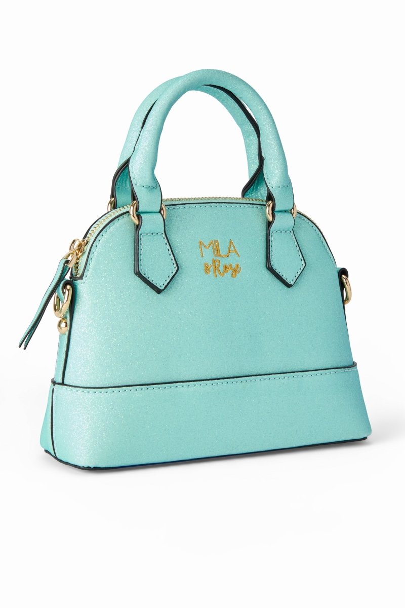 Mila & Rose ® Aqua Glitter Crossbody Purse For Girls Mila Rose Collection - Everetts Place Boutique - 