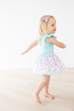 Mila & Rose ® Aqua Short Sleeve Ruffle Tee For Girls Mila And Rose - Everetts Place Boutique - 