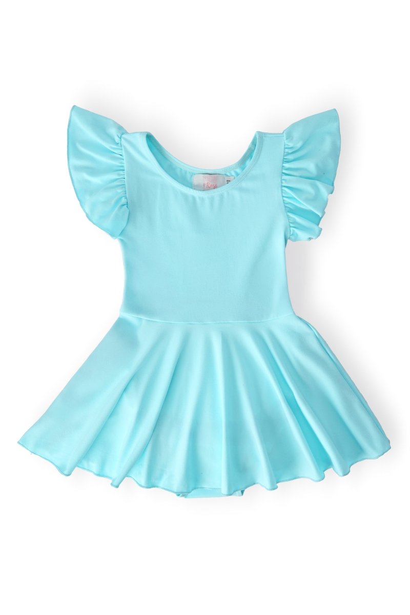 Mila & Rose ® Aqua Short Sleeve Twirl Leotard for Girls Mila and Rose - Everetts Place Boutique - 