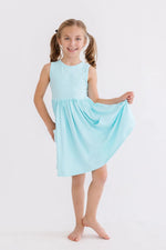 Aqua Tank Pocket Twirl Dress For Toddlers Everyday Comfort Mila & Rose ® Everetts Place: Online Boutique