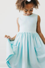 Aqua Tank Pocket Twirl Dress For Toddlers Everyday Comfort Mila & Rose ® Everetts Place: Online Boutique