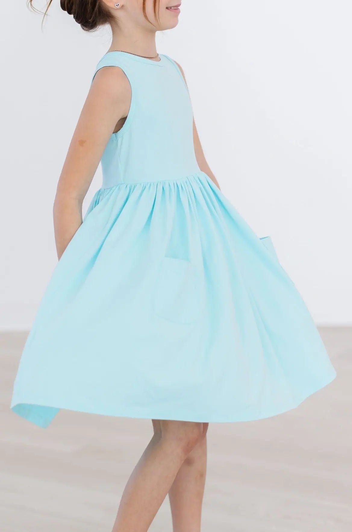 Aqua Tank Pocket Twirl Dress For Toddlers Everyday Comfort Mila & Rose ® Everetts Place: Online Boutique