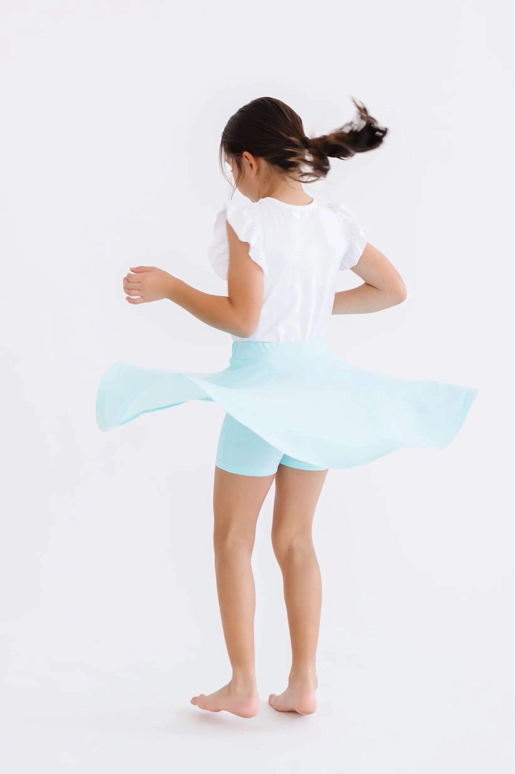 Aqua Twirl Skort With Attached Shorts Mila And Rose Kids Mila & Rose ® Everetts Place: Online Boutique