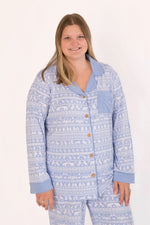 Bubble Baby Arctic Fair Isle | Adult Button Pajama Top - 