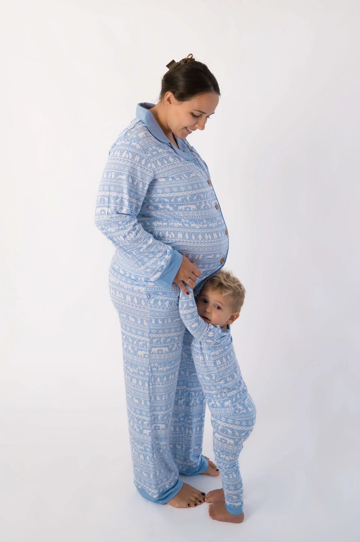 Bubble Baby Arctic Fair Isle | Adult Button Pajama Top - 