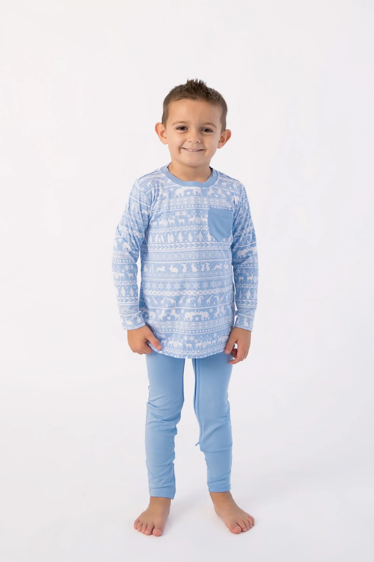 Bubble Baby Arctic Fair Isle | Children's Long Sleeve Pocket Shirt - 