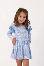 Arctic Fair Isle | Long Sleeve Flutter Bodysuit Dress - Sleeve, One-piece garment, Day Dress, Baby & Toddler Clothing, Ruffle | Everetts Place