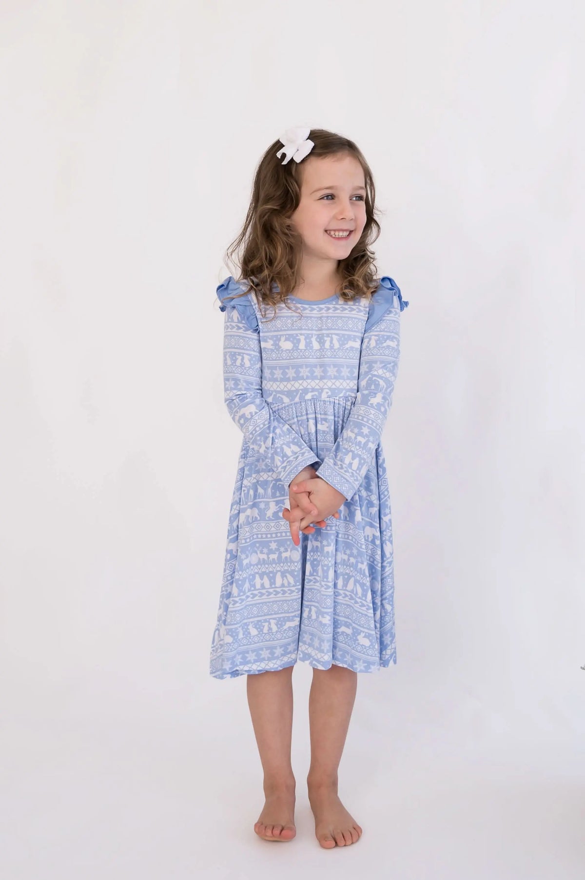 Arctic Fair Isle| Long Sleeve Toddler Flutter Dress - Sleeve, Day Dress, Textile, One-piece garment, Dress | Everetts Place