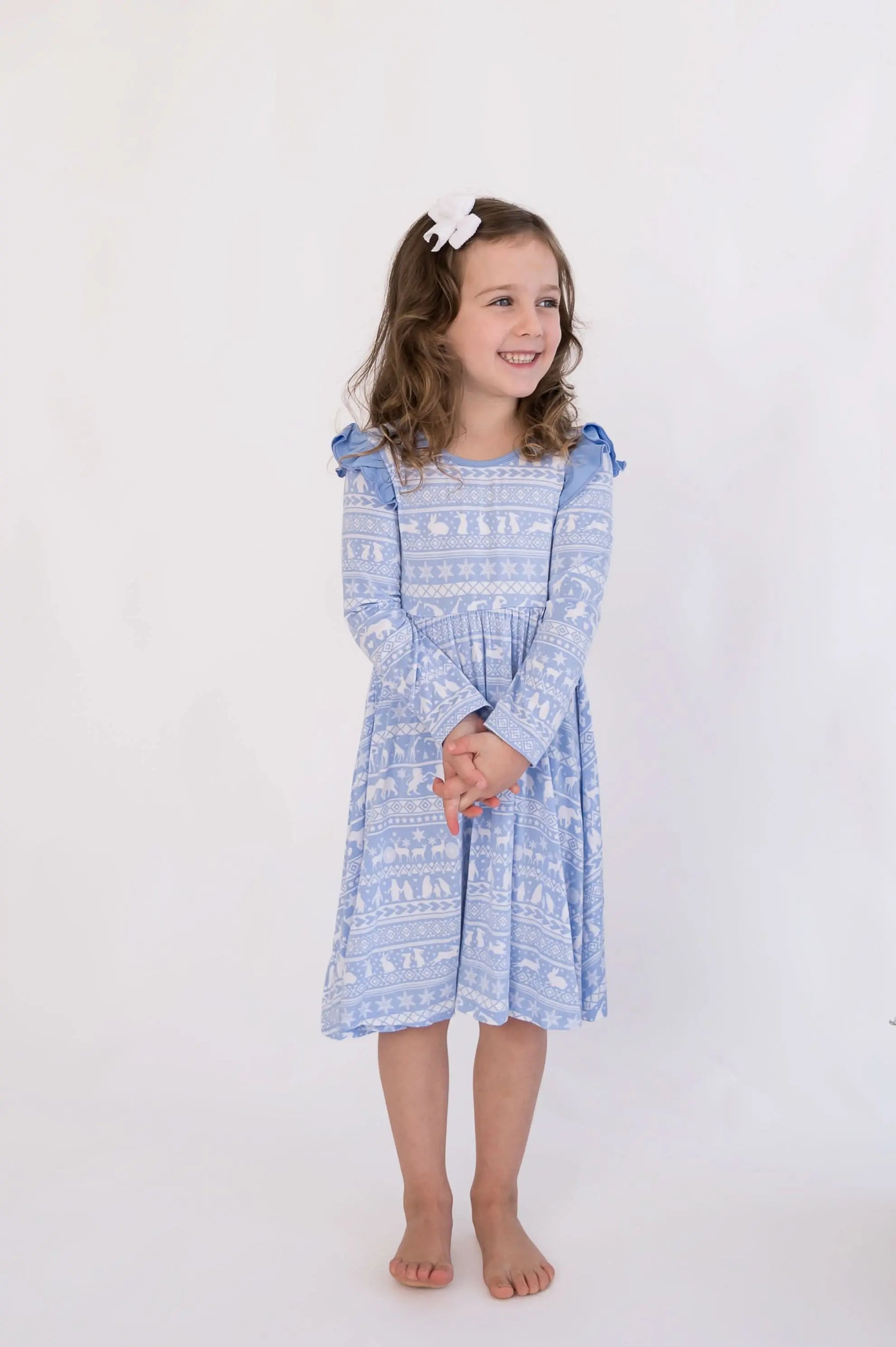 Arctic Fair Isle| Long Sleeve Toddler Flutter Dress - Sleeve, Day Dress, Textile, One-piece garment, Dress | Everetts Place