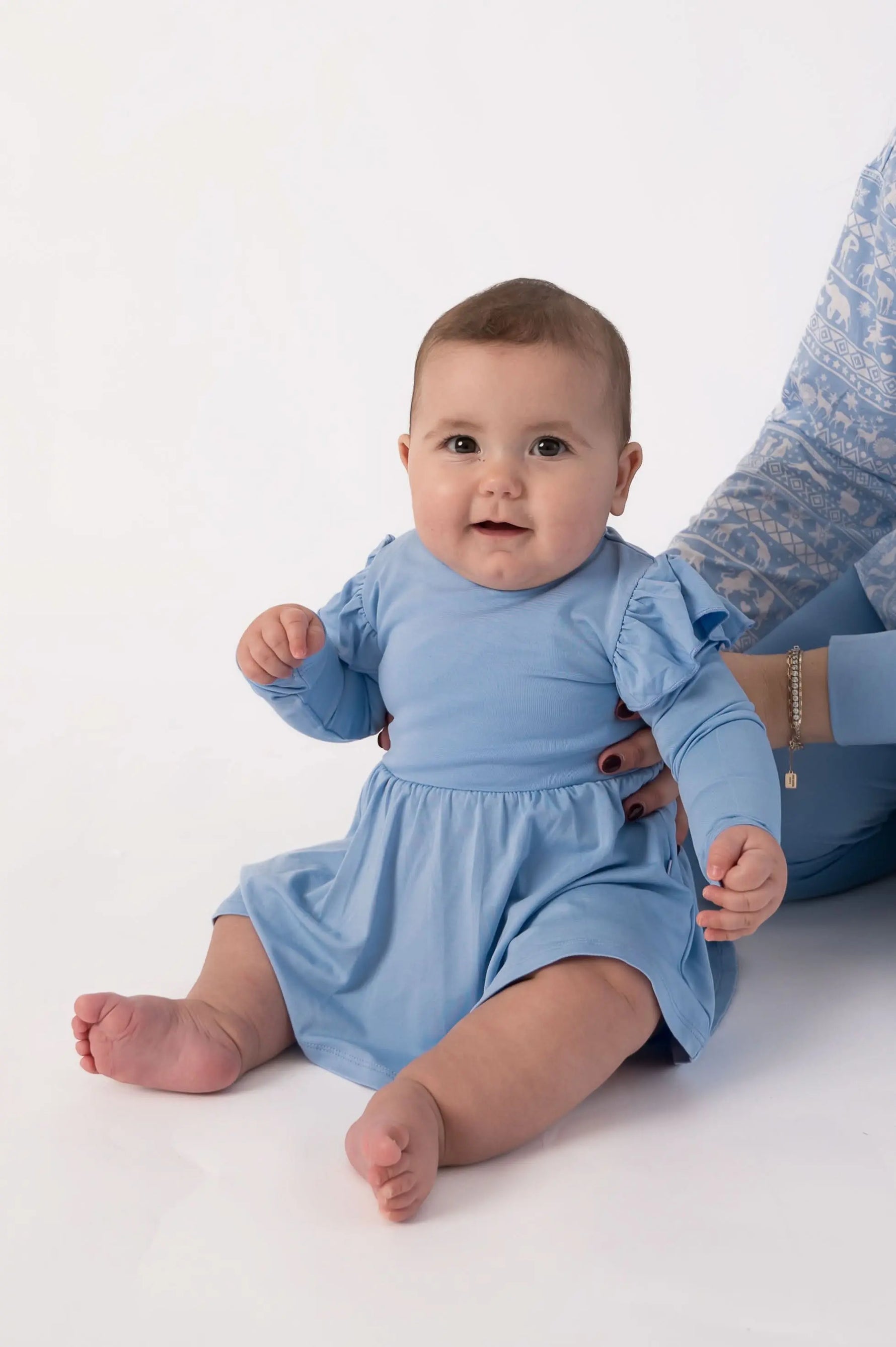 Bubble Baby Arctic | Long Sleeve Flutter Bodysuit Dress - 
