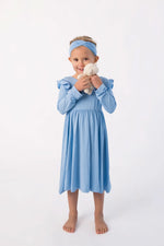 Bubble Baby Arctic | Long Sleeve Toddler Flutter Dress - 