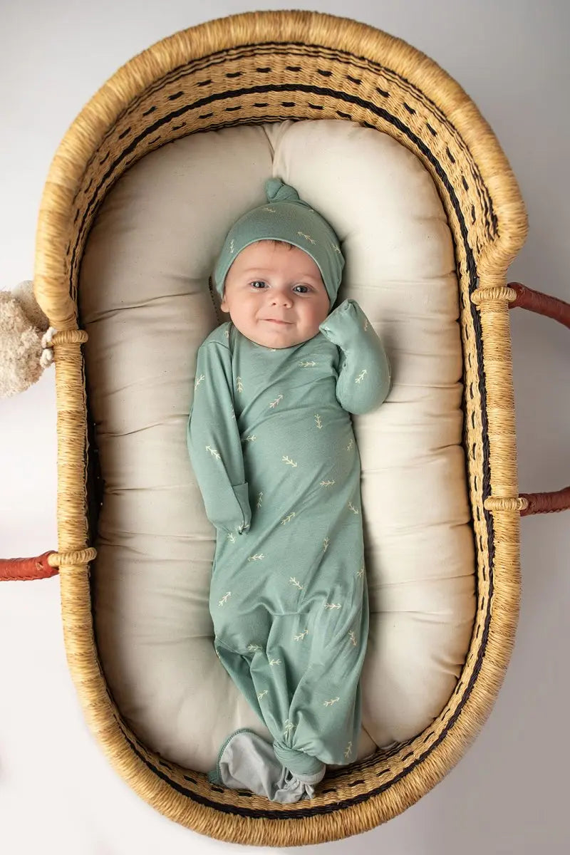 Three Little Tots Arrow Knotted Newborn Gown - 