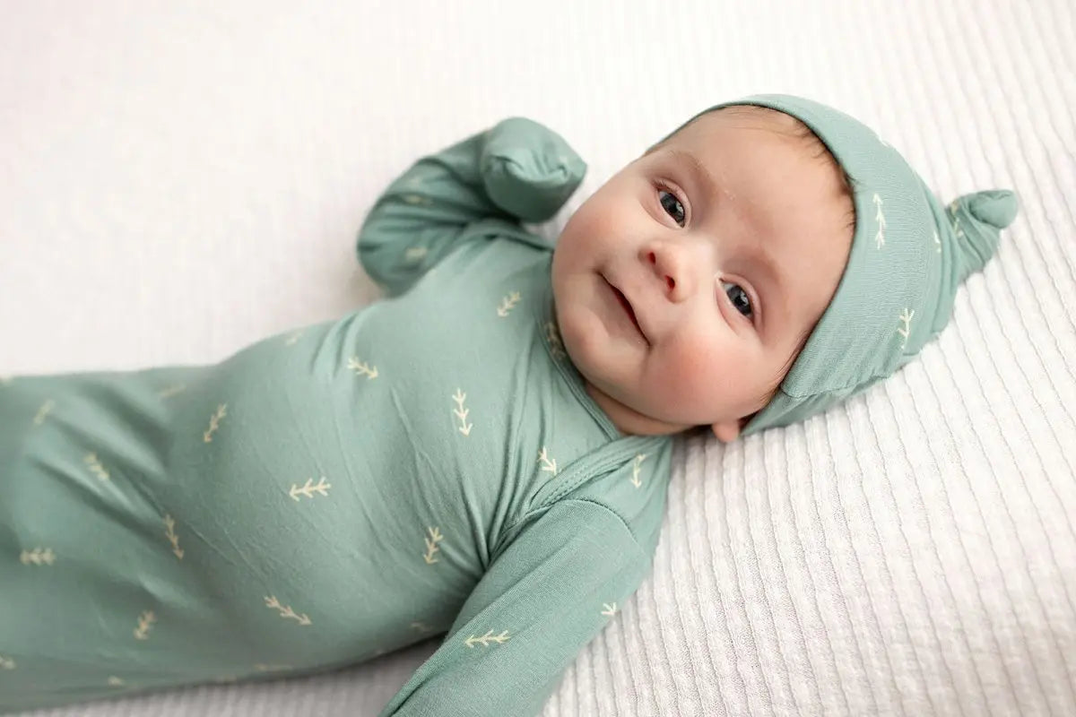 Three Little Tots Arrow Knotted Newborn Gown - 