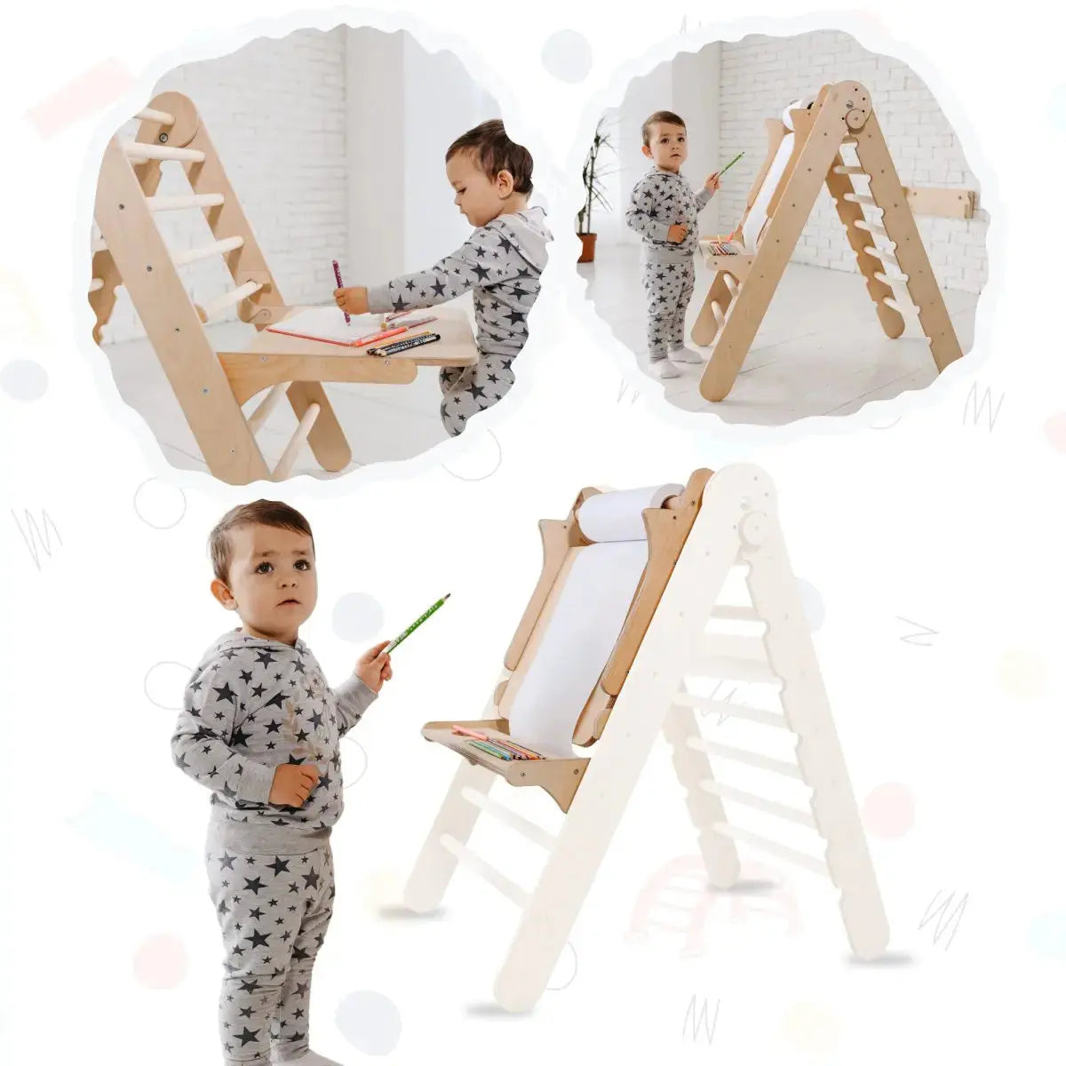 Art Addition for Triangle Ladder Adjustable Table and Easel Attachment for Kids Goodevas Everetts Place: Online Boutique