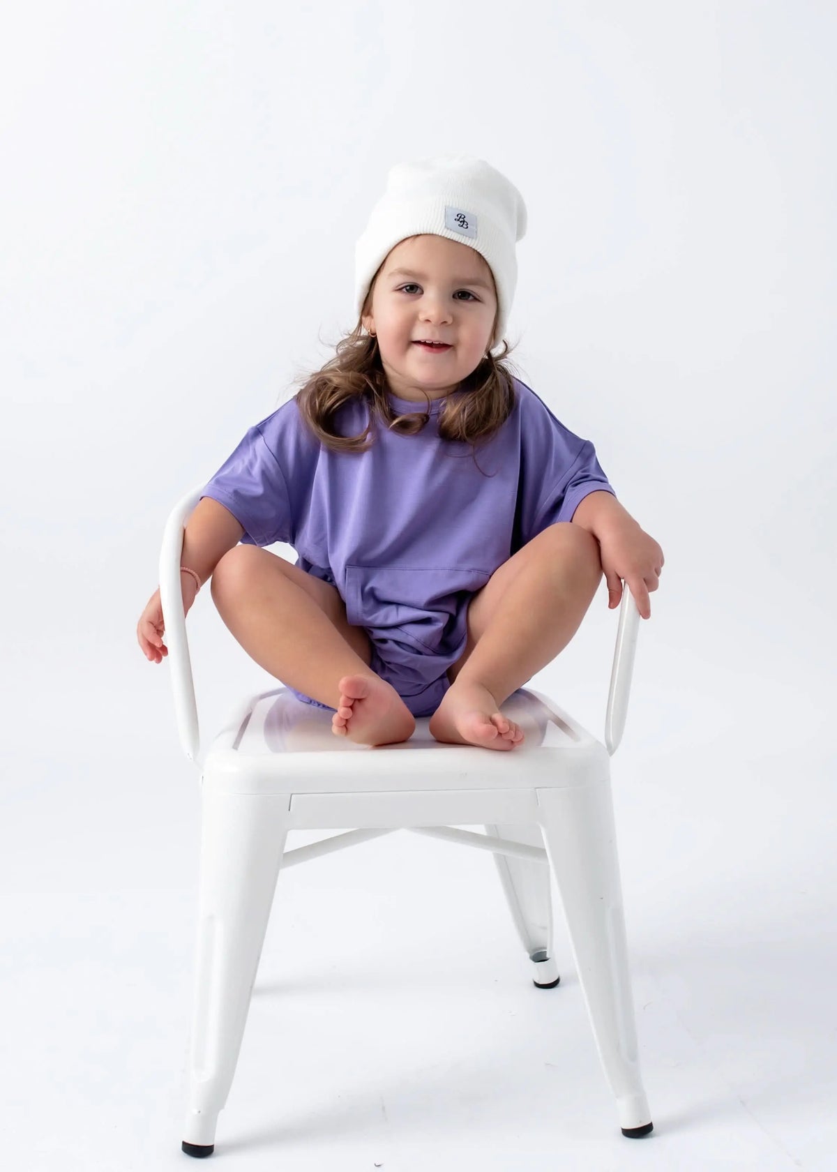 Aster | Short Sleeve Bubble Romper - Sleeve, Headgear, Facial expression, Child, Smile | Everetts Place
