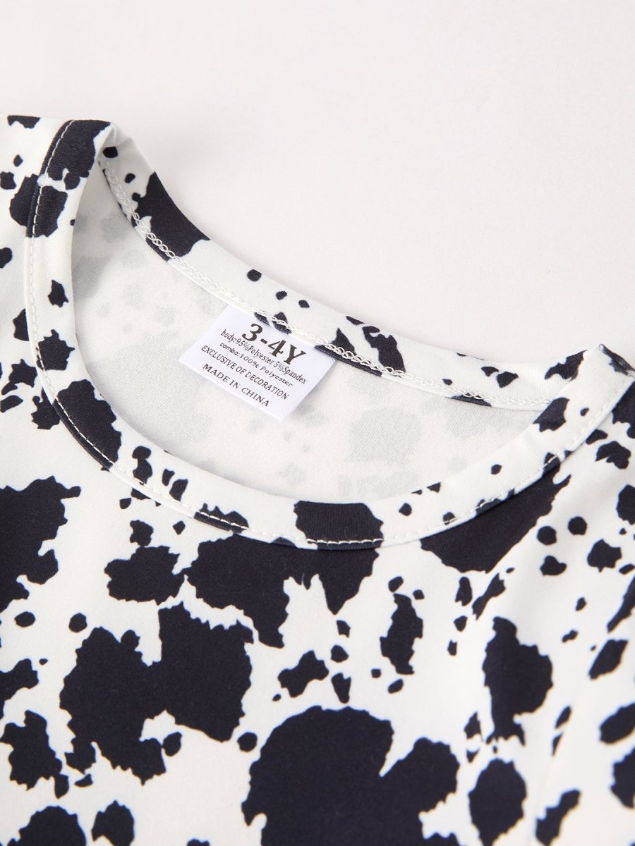 Autumn Cow Pattern Girls Long Sleeve Dress Cozy Everyday Rylee Faith Designs Everetts Place: Online Boutique