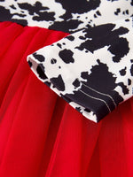 Autumn Cow Pattern Girls Long Sleeve Dress Cozy Everyday Rylee Faith Designs Everetts Place: Online Boutique