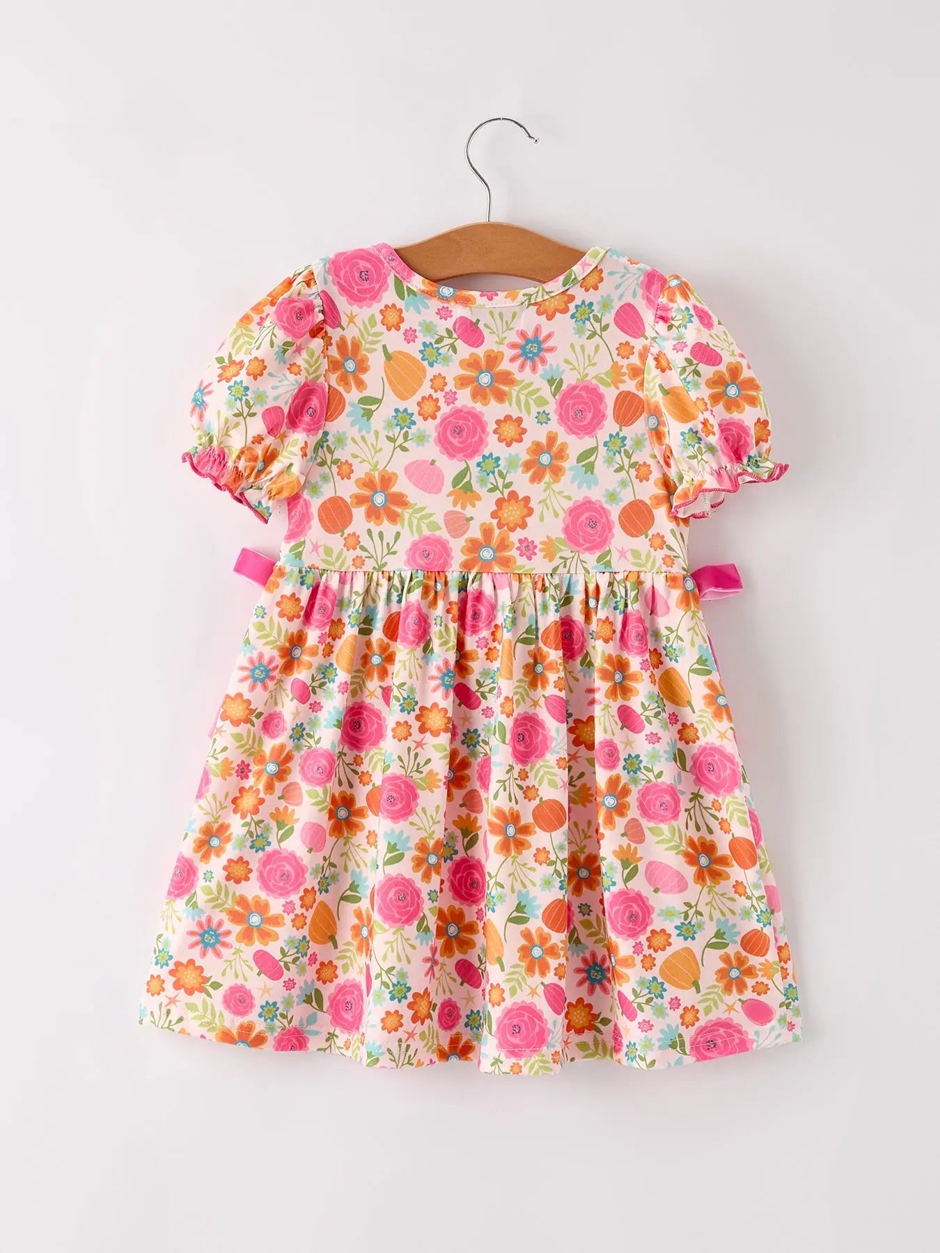 Autumn Halloween Thanksgiving Pumpkin Embroidery Smock Floral Girls Dress Rylee Faith Designs Everetts Place: Online Boutique