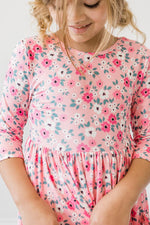 Mila & Rose ® Azalea Three Fourth Sleeve Pocket Twirl Dress For Girls - Everetts Place Boutique - 