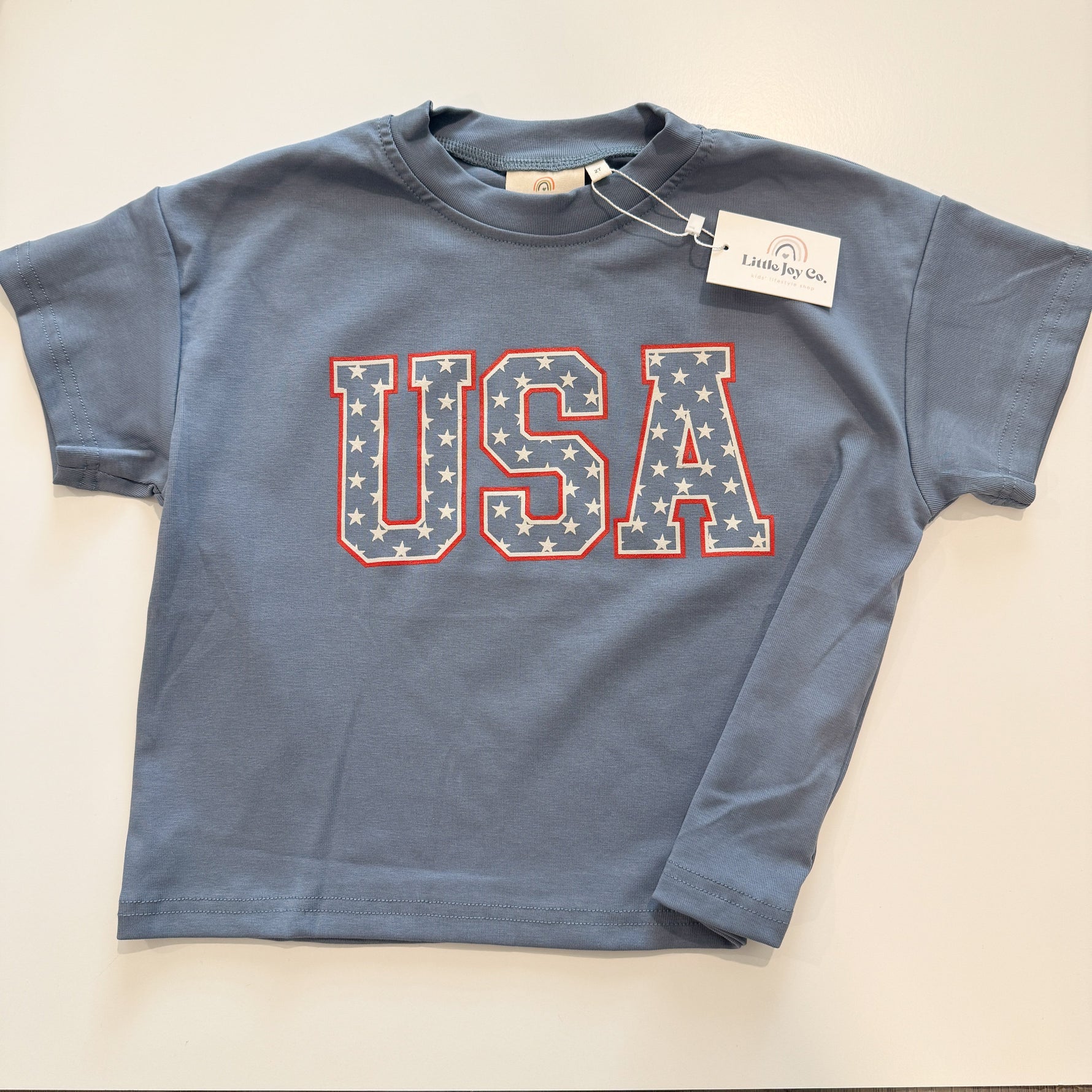 USA Stars Oversized Tee by Little Joy Co. at Everetts Place