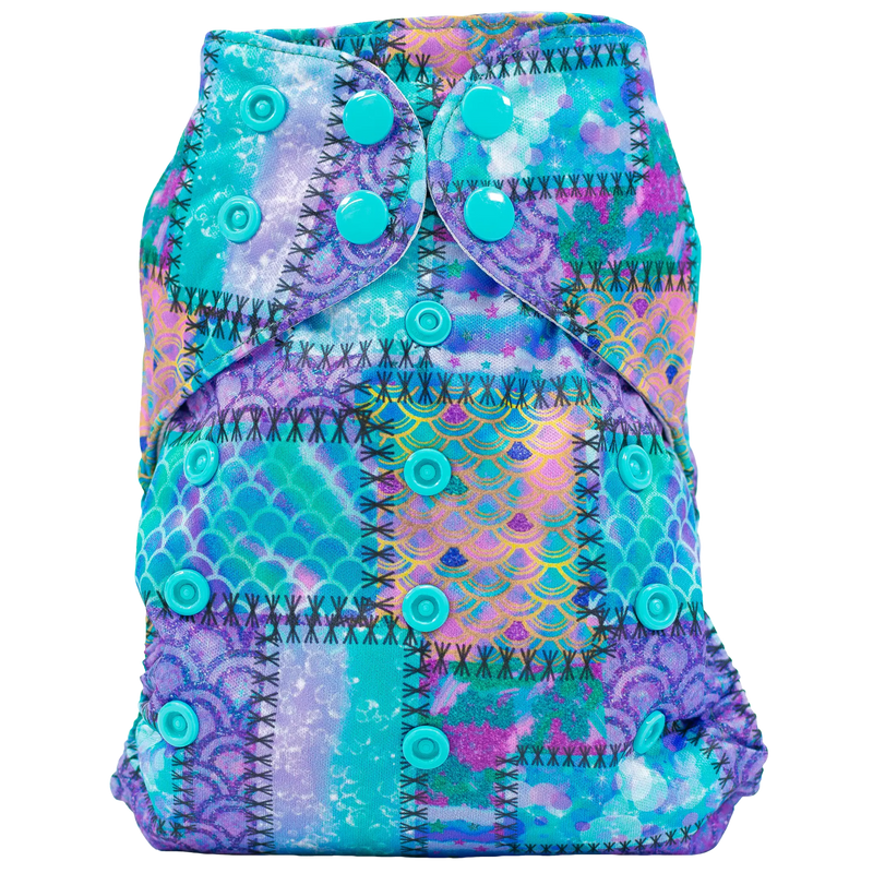Slim Fit Pocket Cloth Diaper with colorful pattern and adjustable snaps