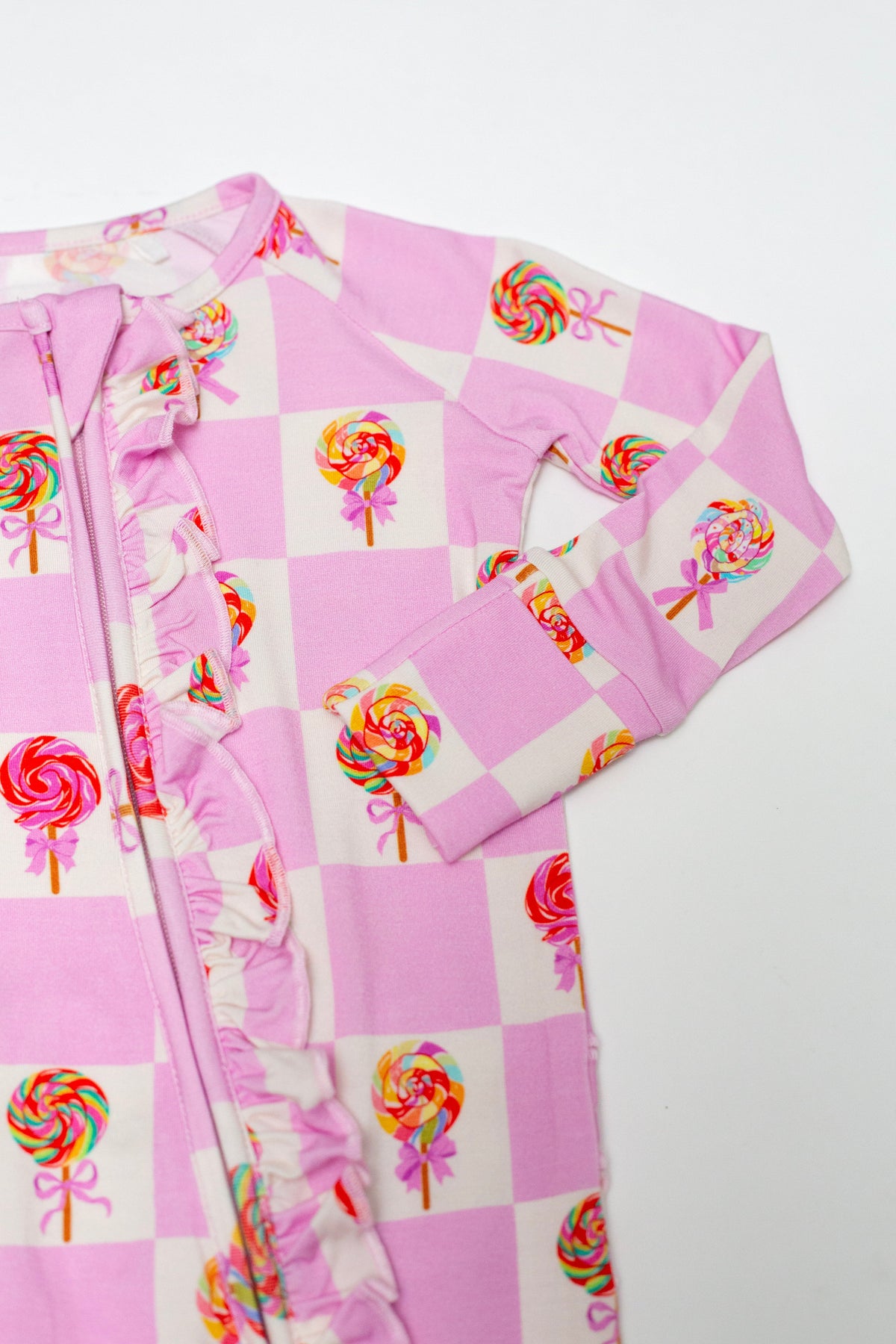 My First Lollipop Bamboo Onesie: Buttery Soft Pink Romper by Rayn’s Tiny Stitches