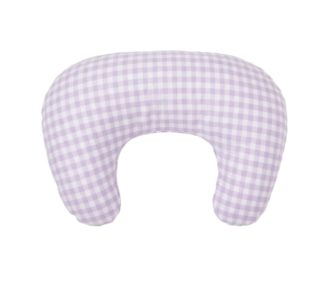 Purple Gingham Ruffle Nursing Pillow Cover