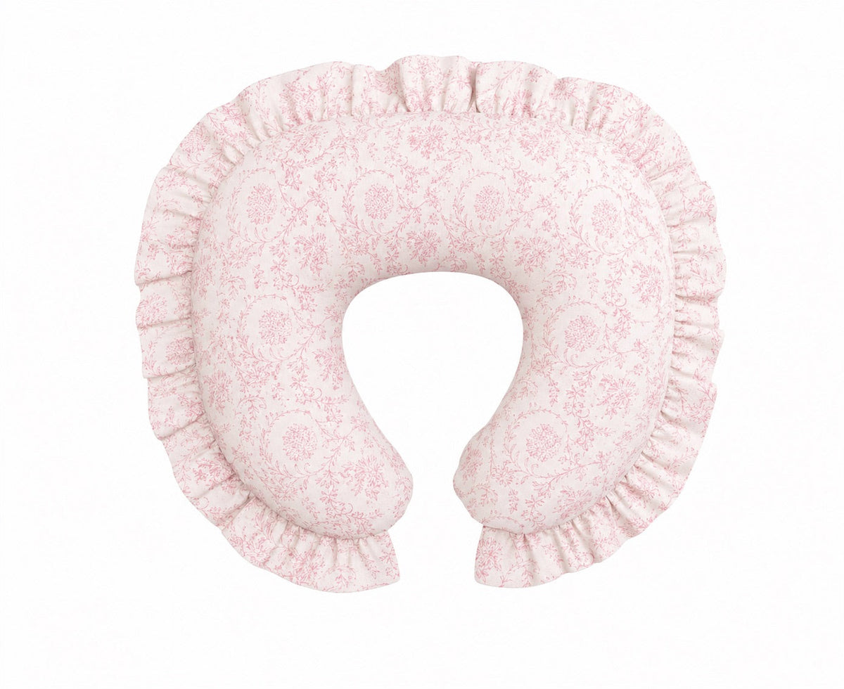 Pink Chinoiserie Ruffle Nursing Pillow Cover by Little Mae & Co